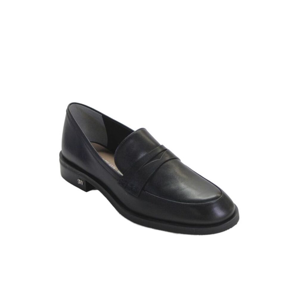 Stuart Weitzman Womens Emi Leather Slip-On Penny Loafers Black Size 6